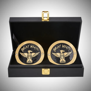WWE championship title box set featuring Bray Wyatt side plates.