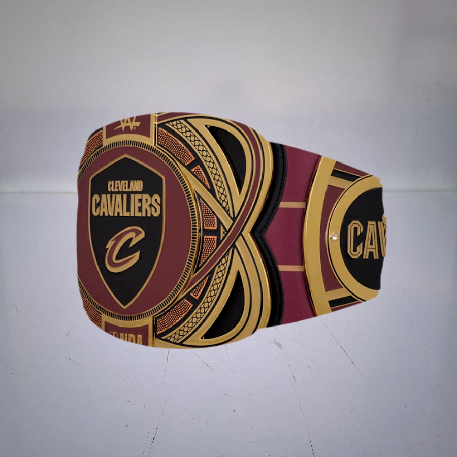 Authentic Cleveland Cavaliers WWE NBA Championship Belt for fans.