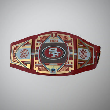 San Francisco 49ers Championship Belt, a WWE and NFL legacy title with 49ers logo, combining wrestling and football fan appeal.