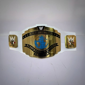 WWE White Intercontinental Belt with a classic collector’s design.