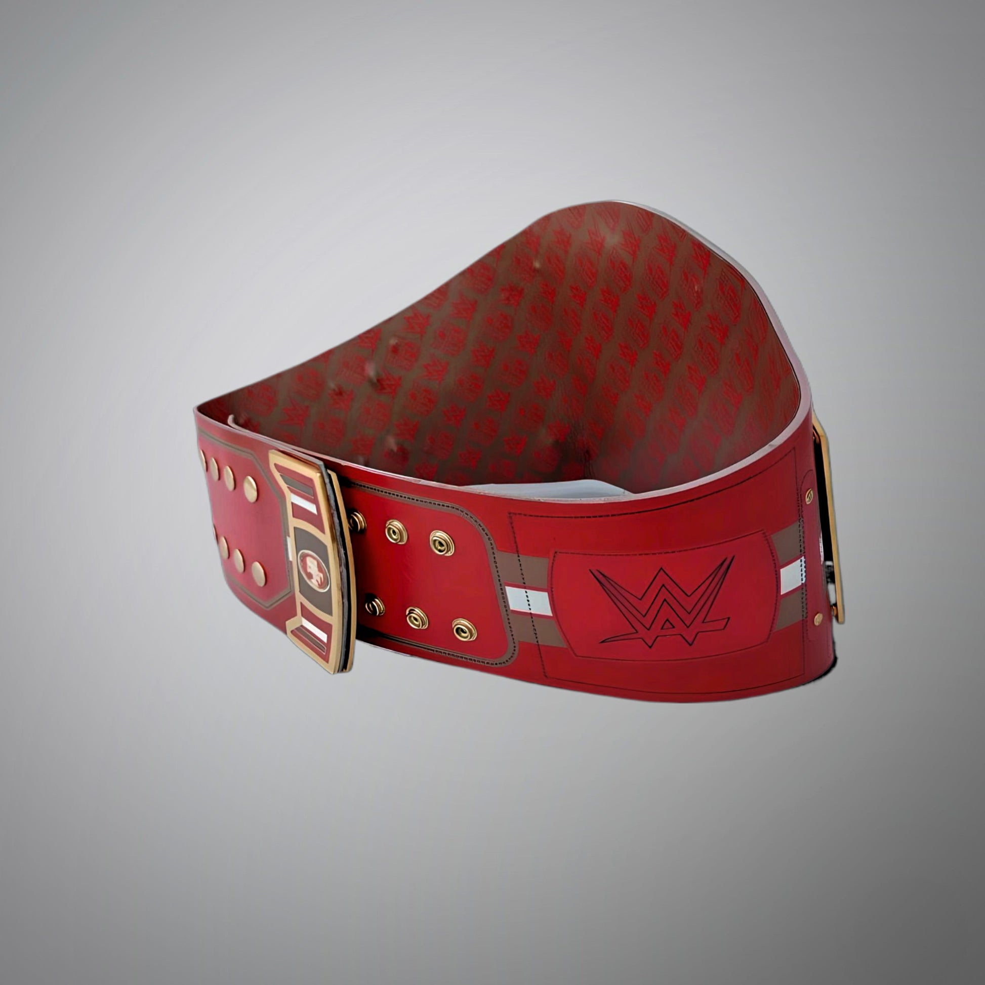 NFL 49ers championship belt with WWE legacy title features.