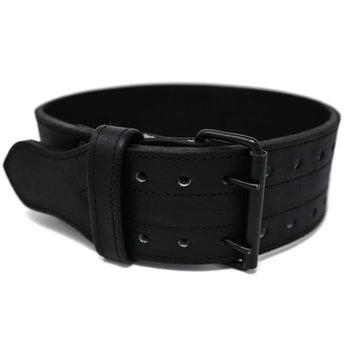 Black Weight Lifting Leather Belt - 10MM Double Prong