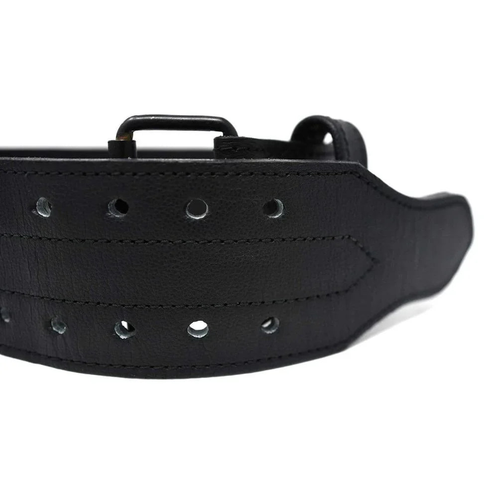 Black Weight Lifting Leather Belt - 10MM Double Prong