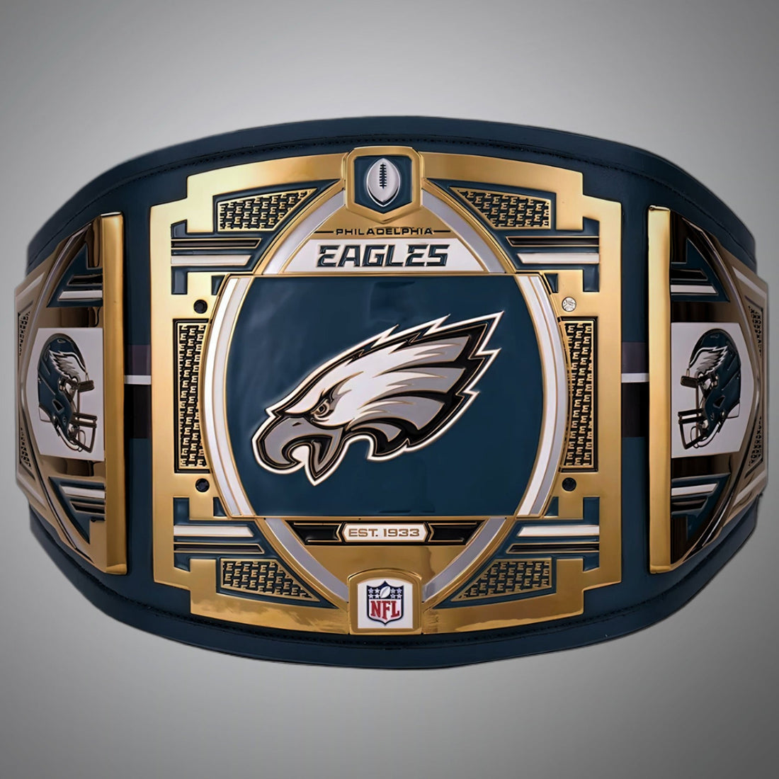 Philadelphia Eagles Championship Belt featuring WWE and NFL Legacy Title design.