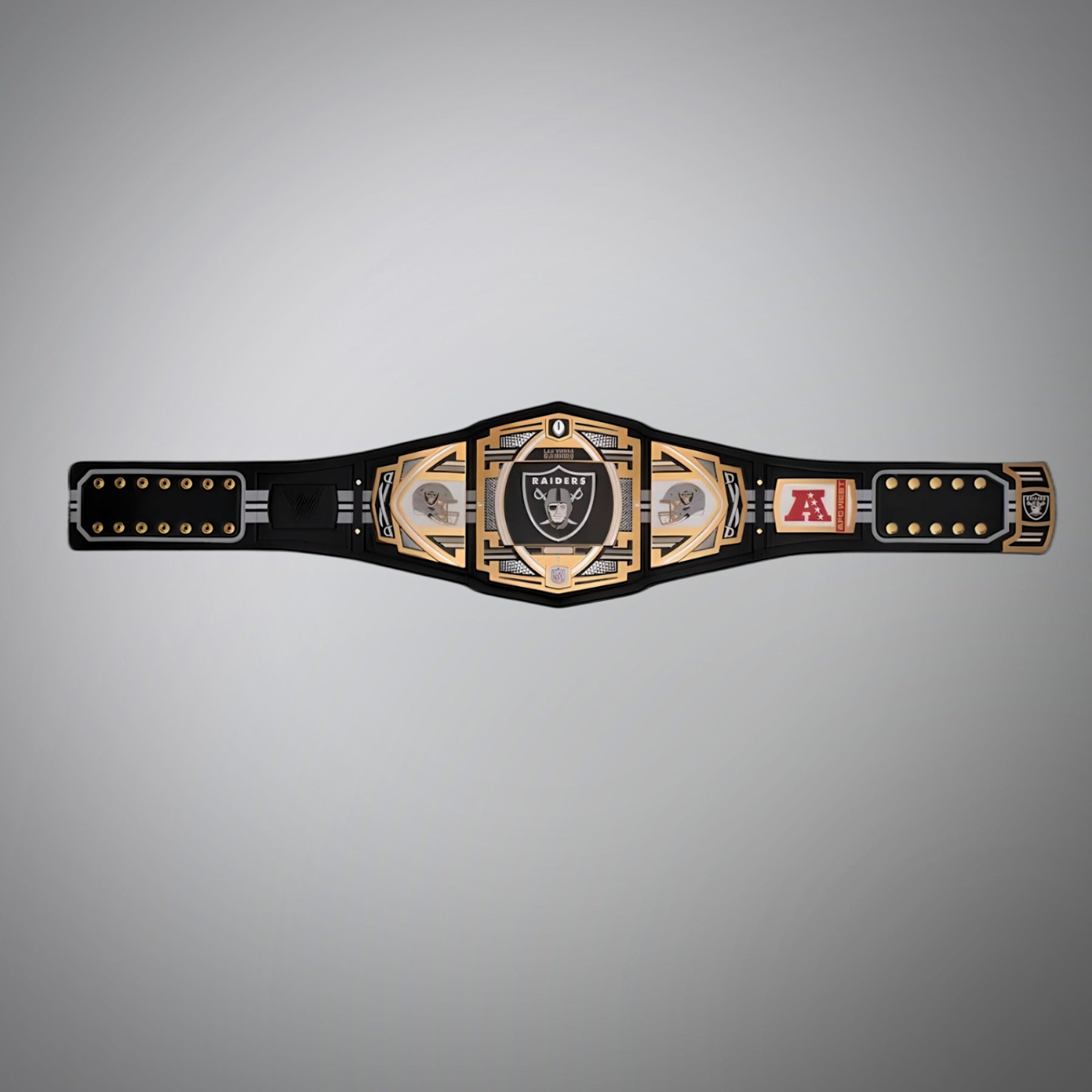 Las Vegas Raiders Championship Belt featuring NFL Limited WWE Edition design.