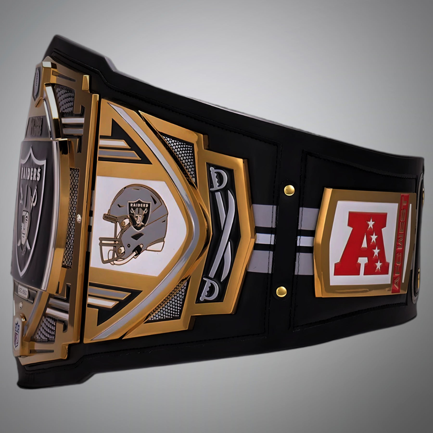 Ultimate fan collectible – Las Vegas Raiders WWE belt with NFL limited edition features.