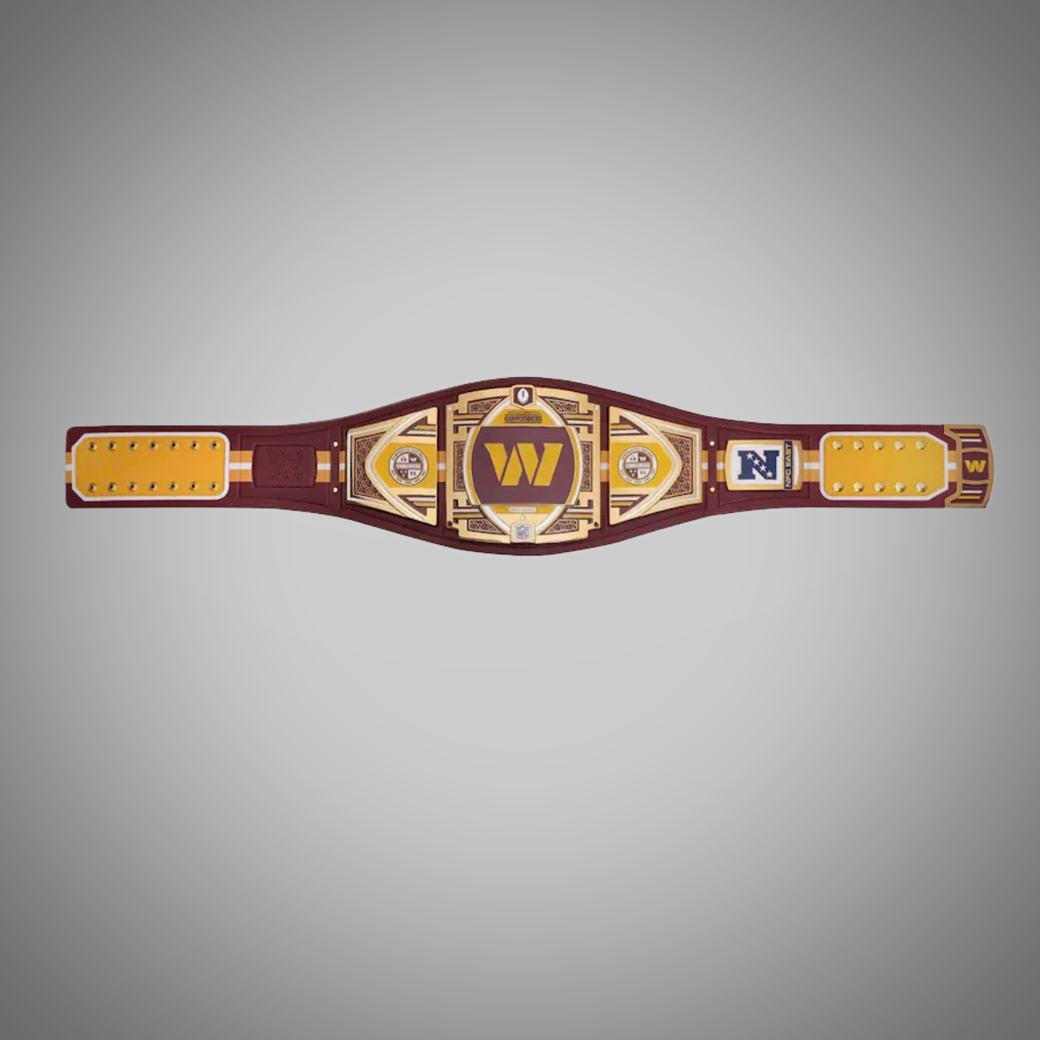 Washington Commanders WWE-style championship belt showcasing legacy branding.