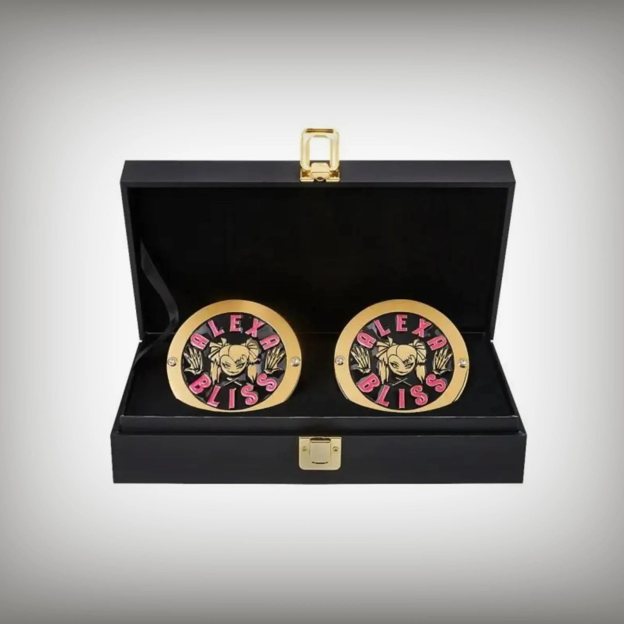 Alexa Bliss side plates WWE championship title box set.