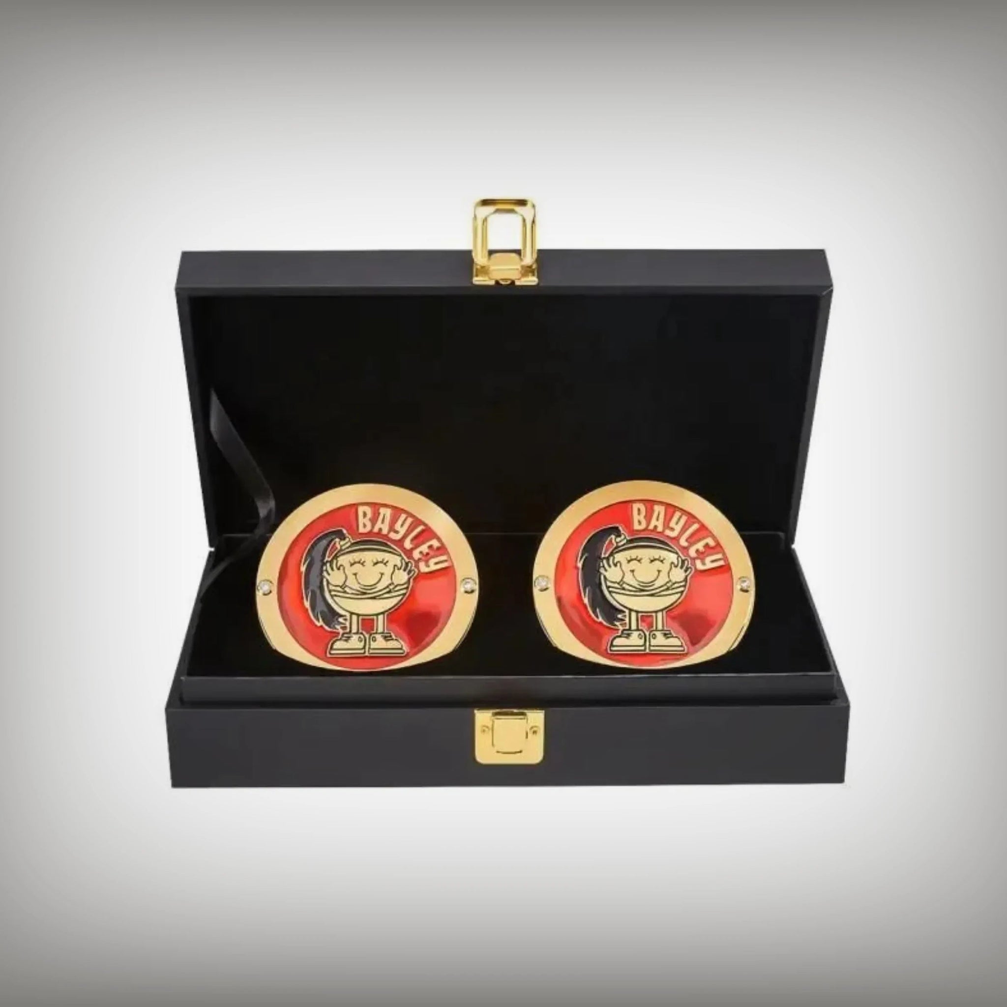 Bayley side plates WWE championship title box set.