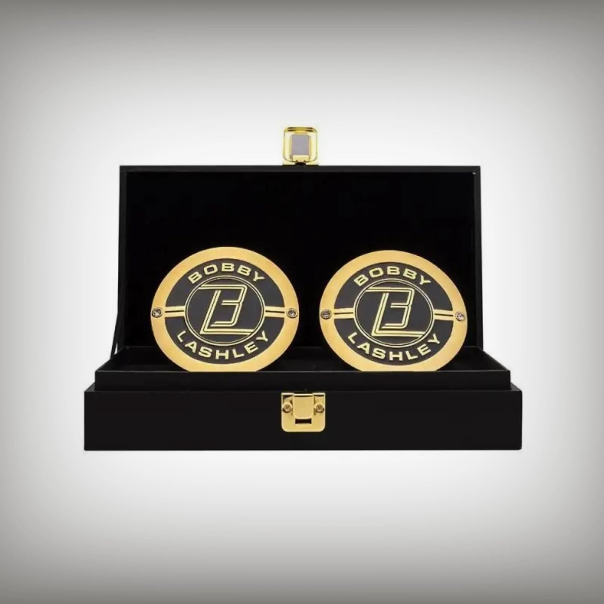 Bobby Lashley side plates WWE championship title box set.