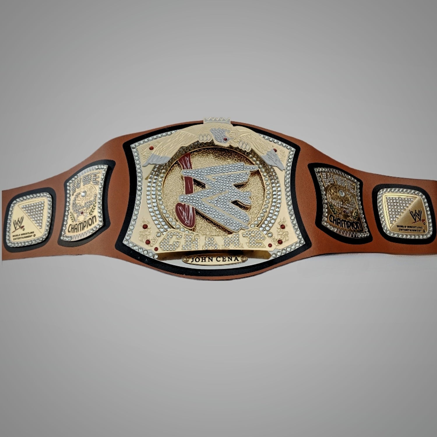 Close-up of John Cena Signature Series Belt with custom options.