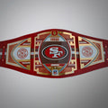 Exclusive San Francisco 49ers title belt merging WWE and NFL heritage.