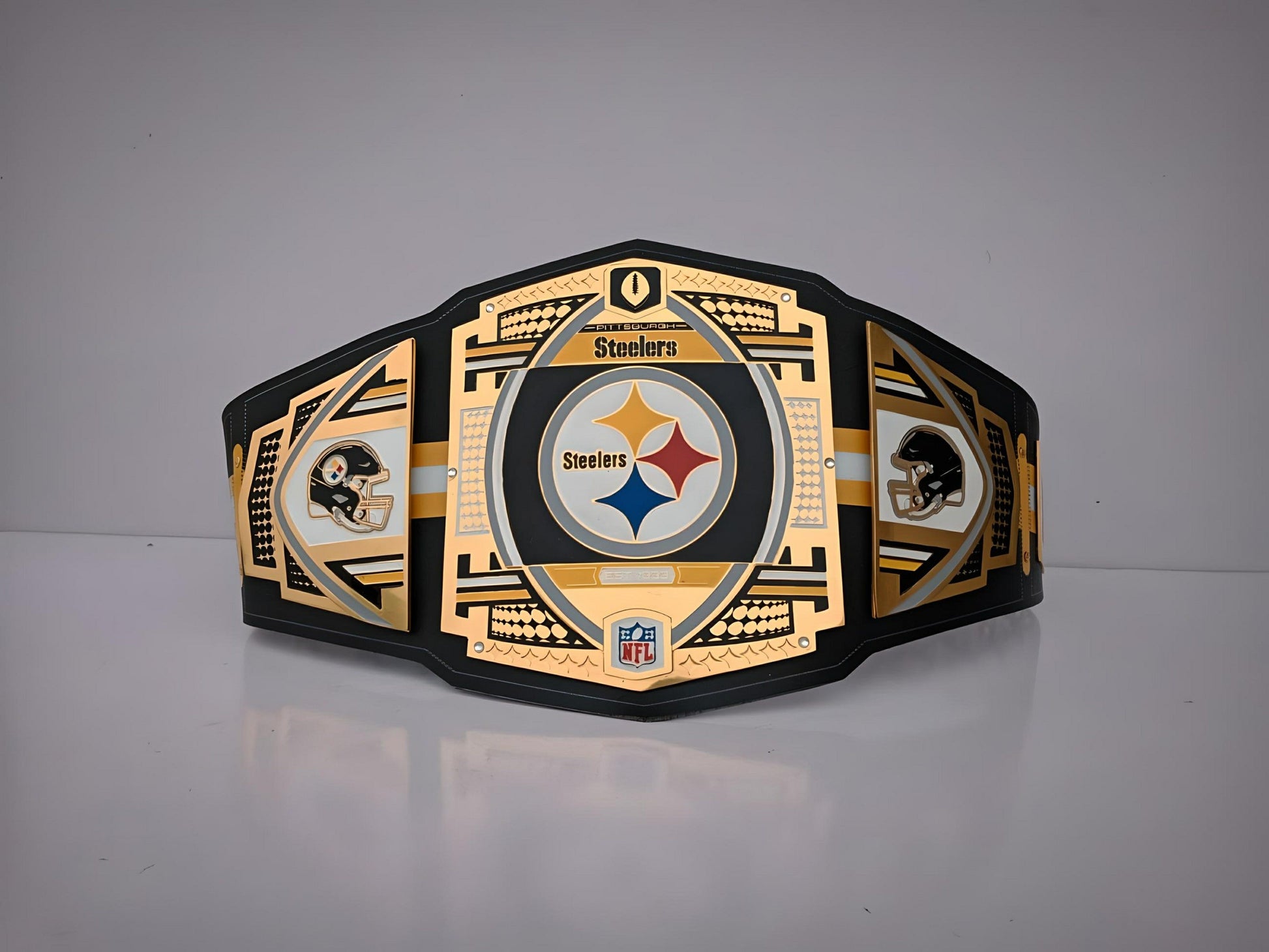 NFL Championship Legacy Title belt designed for Pittsburgh Steelers fans.