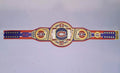 Detailed view of the Montreal Canadiens WWE Championship Belt, featuring embossed logos and a polished finish.