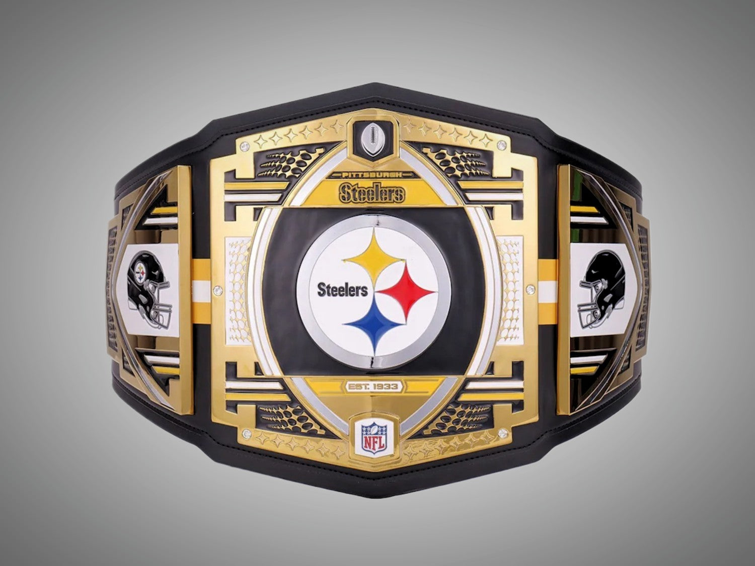 Pittsburgh Steelers WWE Belt featuring NFL Championship Legacy Title design.
