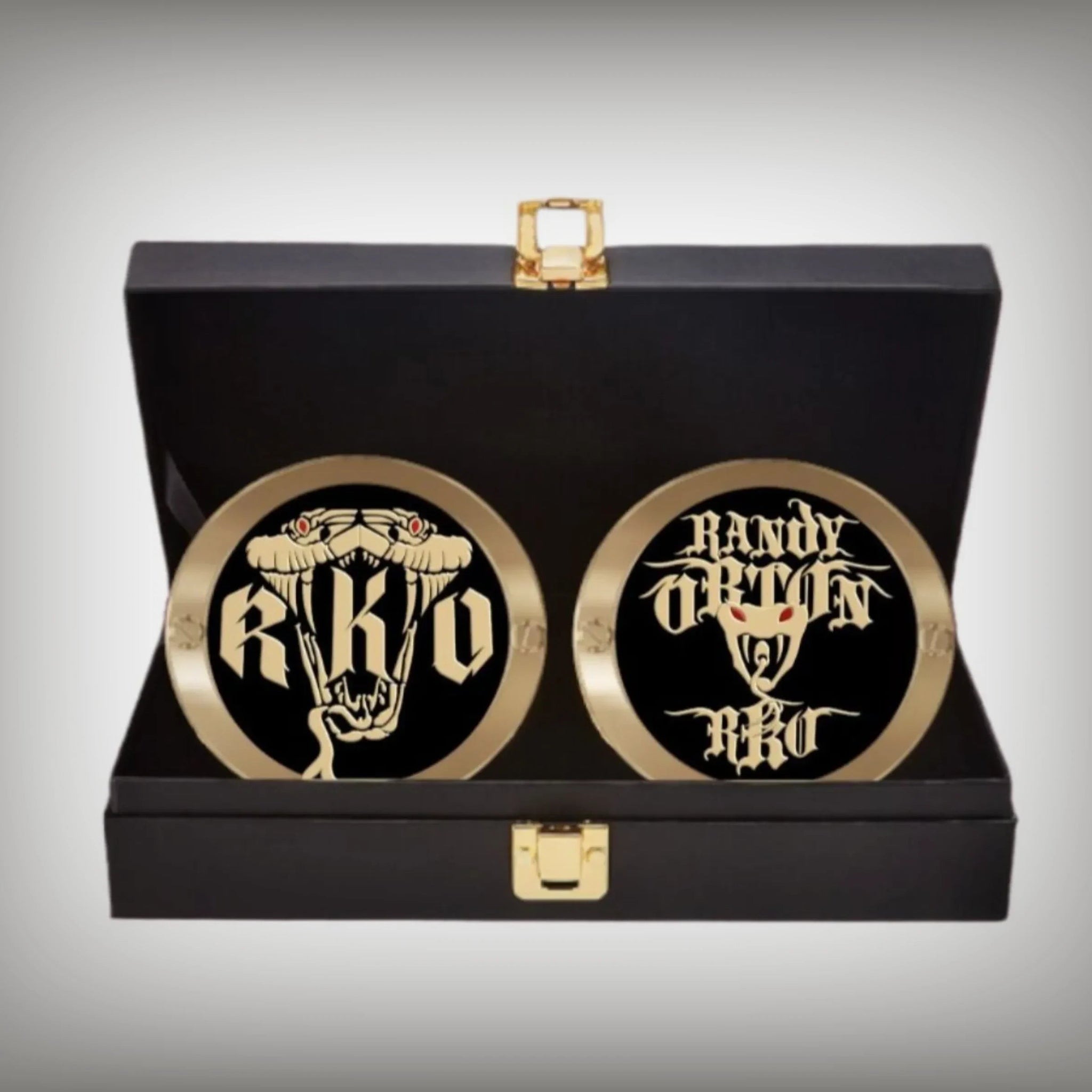 Randy Orton custom side plates WWE championship title box set.