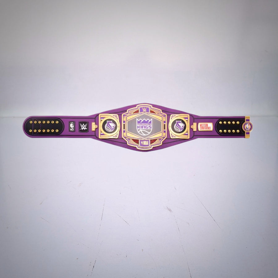 Sacramento Kings WWE Legacy Championship Title blending basketball history and wrestling.