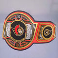 Close-up of the Ottawa Senators WWE Championship Belt, showcasing red and black accents.