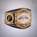 Detailed view of the San Antonio Spurs WWE Legacy Championship Title.