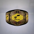 Utah Jazz WWE NBA Legacy Belt featuring black and yellow design.