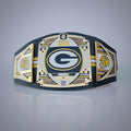 Official Green Bay Packers championship belt merging WWE and NFL heritage.