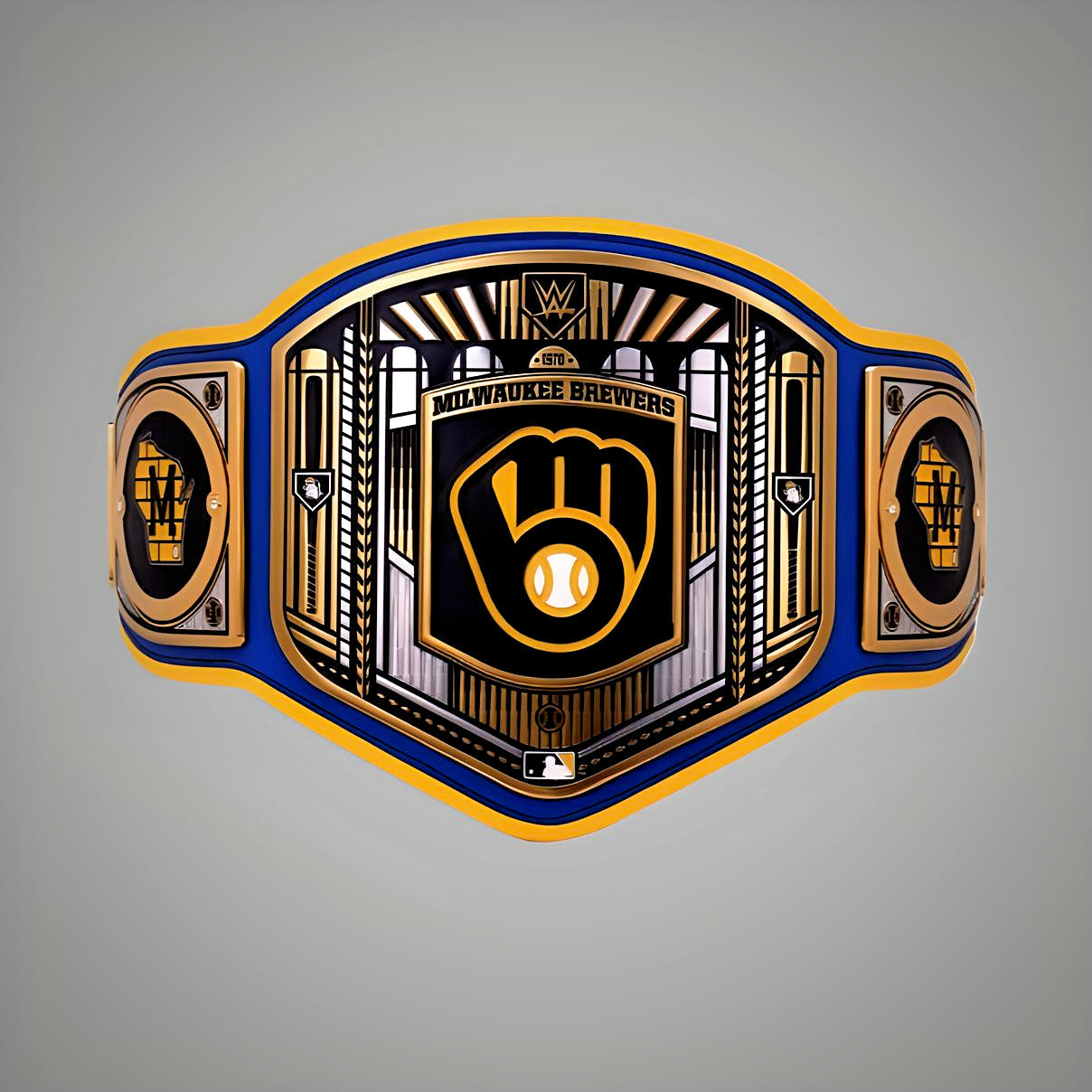 Milwaukee Brewers WWE MLB Championship Belt with customizable team design