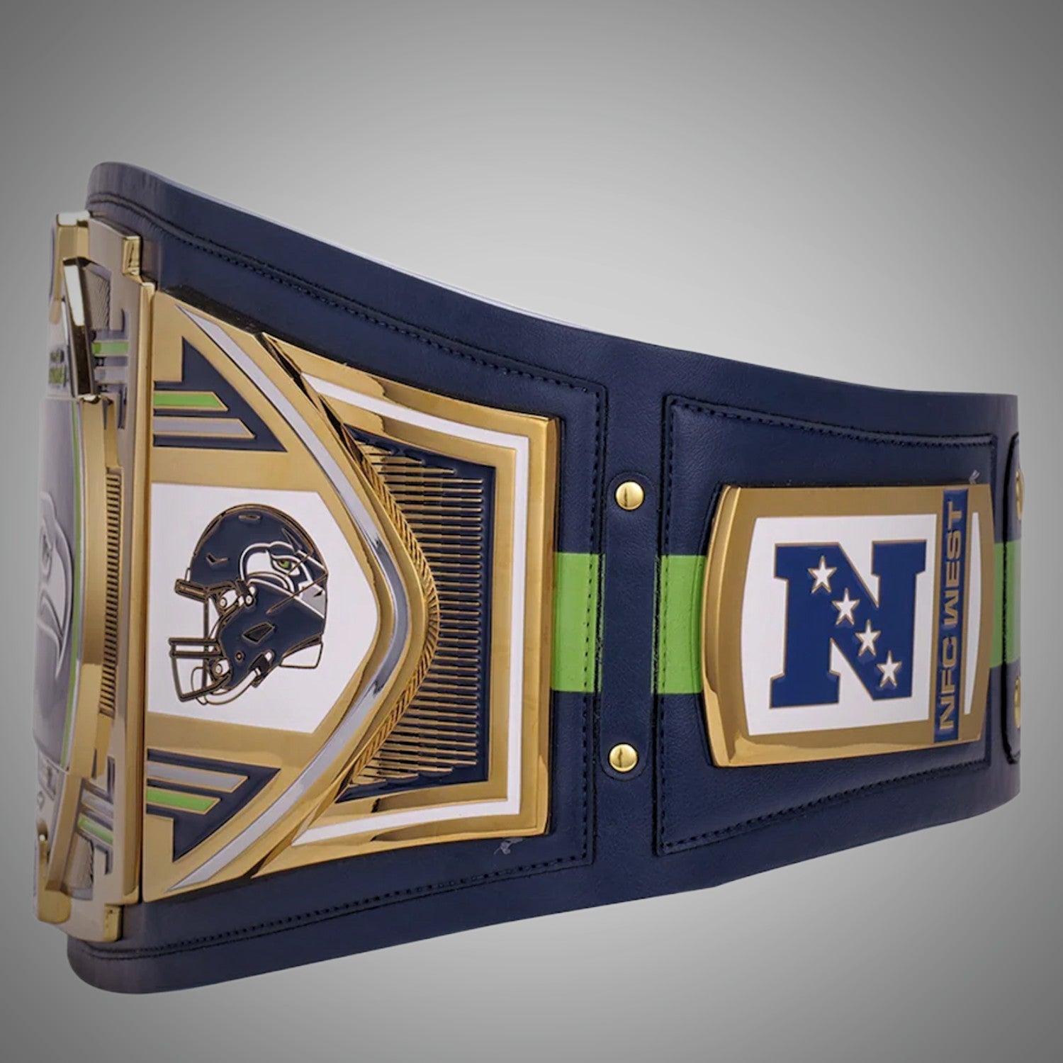 Seattle Seahawks Championship Belt with vibrant blue and green accents, honoring the team’s legacy.