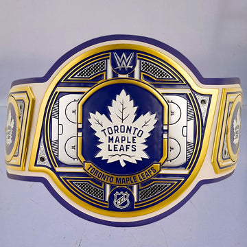 WWE Toronto Maple Leafs NHL Belt featuring the team's logo and colors.