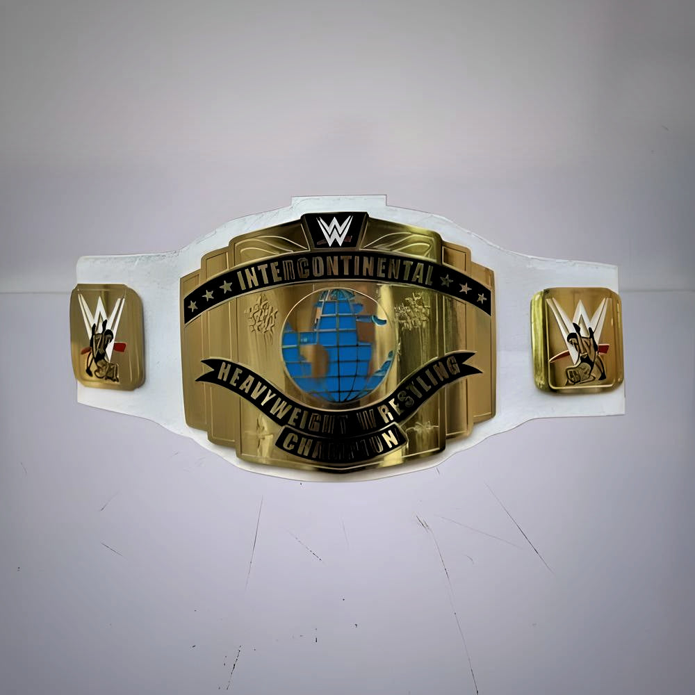 WWE White Intercontinental Belt with a classic collector’s design.